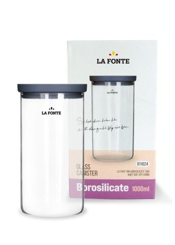  Lọ thủy tinh borosilicate chịu nhiệt nắp xếp chồng La Fonte 1000ml - 011624 