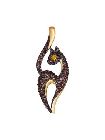 Mặt dây chuyền bằng  vàng đính đá mầu, đá trong suốt,  đá đỏ -  035080