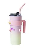  Ly giữ nhiệt sticker kèm ống hút La Fonte 600 ml - 012294-PIN 
