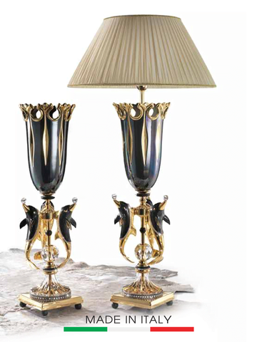 Bình Hoa Pha lê Bohem Stella Italy Kiểu Cá Heo Mạ Vàng - G00284.S04.900