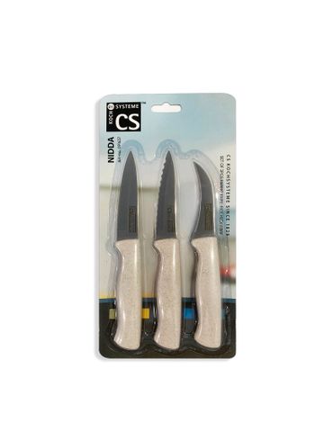 Hình ảnh BỘ 3 DAO CẮT TỈA BẰNG SỢI LÚA MÌ CS - 091637 đa năng trong gian bếp