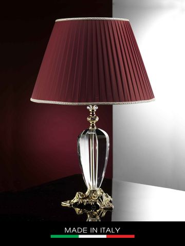 Đèn bàn DEBORA Modena pha lê mạ vàng cao 67cm có lồng chụp 19005