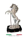  Tượng ngựa bạc Rampant Goldline Italia chân đế màu đen - 10080S-MP 