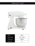  Máy trộn đa năng STAND MIXER® White Kuchenzimmer 002806 