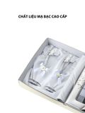  Đồ trang trí  quà tặng cuộc sống (2 ly thủy tinh + khung ảnh 13x18) mạ bạc hiệu VALENTI  - 16523 