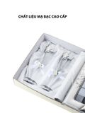  Đồ trang trí  quà tặng cuộc sống kỉ niệm 25 năm đám cưới bạc (2 ly thủy tinh + khung ảnh 13x18) mạ bạc hiệu VALENTI  - 16524 