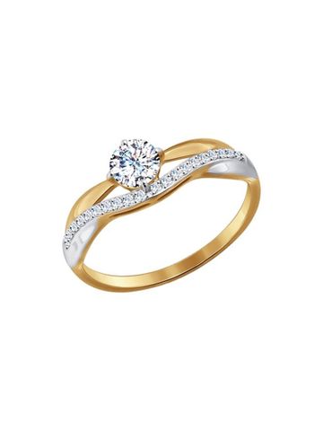  Nhẫn vàng Sokolov đính đá cz - 017142 