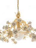  Đèn chùm hoa hồng - Shining Gold Chandelier With Princess Roses, code: 2410-1 