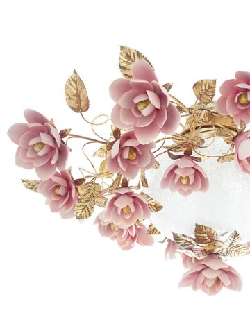 Đèn Chùm Napoleon Mạ vàng 24K Màu Hồng - 2415-1