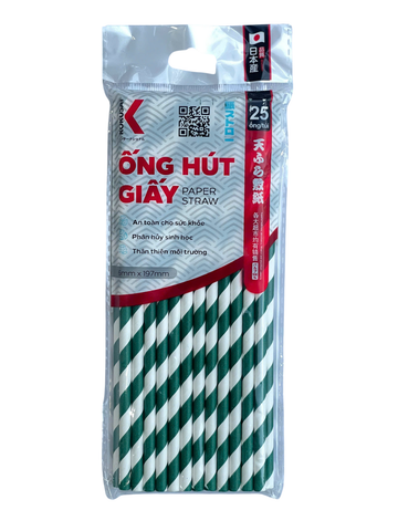  Ống hút giấy phân hủy sinh học Kokusai 6mm x 197mm (25 ống/túi) - 180688 