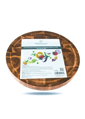  Thớt gỗ đa dụng tròn đánh rãnh 320x320x30mm Moriitalia - 011570 