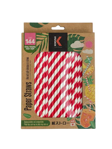  Ống hút giấy phân hủy sinh học Kokusai 6mm x 197mm (144 ống/hộp) - 180664 