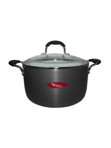 Nồi Moriitalia BergHome bằng nhôm nắp kính 26cm màu xám - HA0226C-AU06