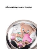  Hộp đựng răng sữa em bé gấu Teddy,kích thước 4 mm,màu xanh mạ bạc hiệu VALENTI  - 21156C 