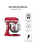  Máy trộn Bát nâng chuyên nghiệp 6.9l màu đỏ KitchenAid 5KSM7990XEER 