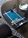  Khăn trải bàn ăn PLACEMAT PALACE PEACOCK 54X38  50%COTON 50%LINEN - 23578 