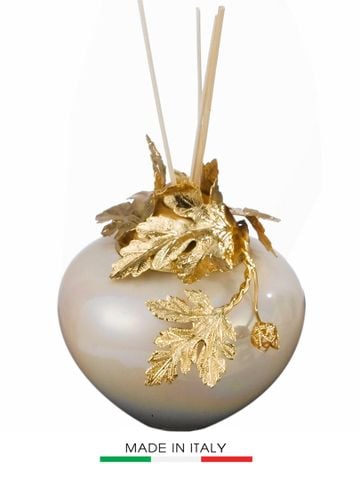 Bình Hoa Bằng Sứ Dát Đồng Trang Trí Caroline Italy 12x12cm - A252/P.LA11