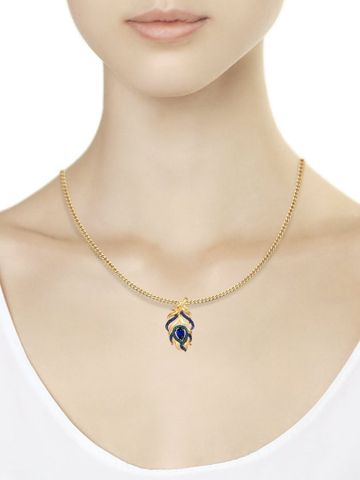 Mặt dây chuyền bằng  vàng đính đá mầu -  034934