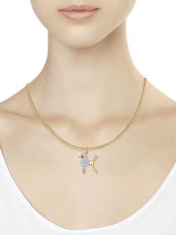 Mặt dây chuyền bằng  vàng "Pu đen xù xinh xắn" đính đá đen, đá trong suốt -  035232