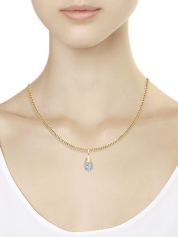 Mặt dây chuyền bằng vàng đính đá mầu -  035249