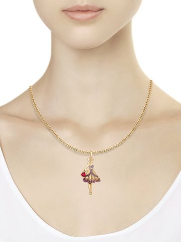 Mặt dây chuyền bằng  vàng đính cương ngọc đỏ -  035314