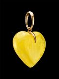  Mặt dây chuyền bằng vàng và hổ phách vàng hình trái tim - 707206056 