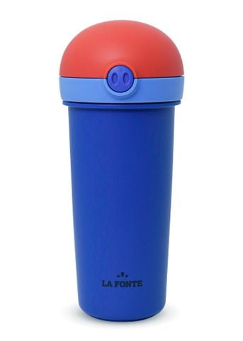  Bình nước nhựa 380ml hình mũi lợn kèm ống hút La Fonte-011082-BLU 
