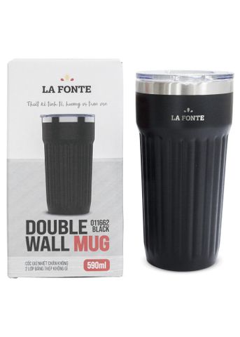  Cốc giữ nhiệt chân không 2 lớp bằng thép không gỉ La Fonte màu đen 590ml - 011662 - BLA 