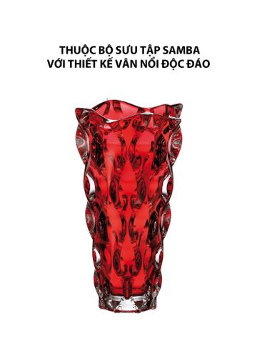  Bình hoa pha lê Samba màu đỏ Bohemia 305mm 