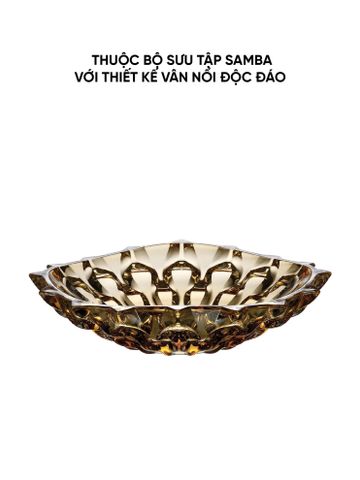  Khay pha lê Samba màu hổ phách Bohemia 350mm 