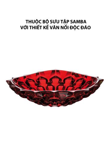  Khay pha lê Samba đỏ Bohemia 350mm 