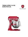  Máy trộn Bát nâng chuyên nghiệp 6.9l màu đỏ KitchenAid 5KSM7990XEER 