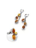  Nhẫn trang sức Amber Jewelry bạc 22K đính đá hổ phách màu cognac (Casablanca 15.5) phủ kim loại Rhodium - 606308098 