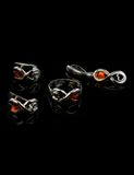  Nhẫn trang sức Amber Jewelry bạc 22K đính đá hổ phách màu cognac (Amur) phủ kim loại Rhodium - 606308133 