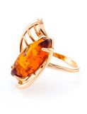  Nhẫn trang sức Amber Jewelry bạc 22K đính đá hổ phách thiên nhiên (Rosyanka 17) phủ vàng - 610008194 