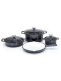  Bộ nồi - chảo gang Xanten tráng men 7 cái (3 nồi, 3 nắp, 1 chảo) màu xám - 067465 