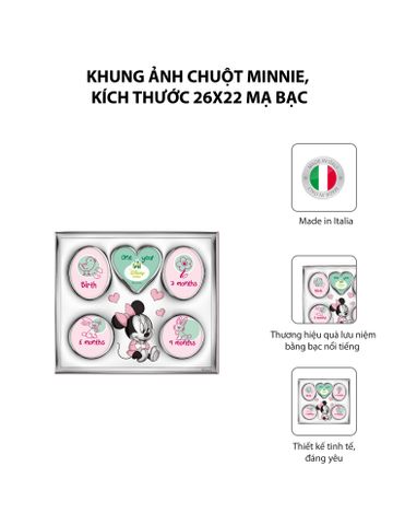  Khung ảnh chuột Minnie,kích thước 26x22 mạ bạc hiệu VALENTI  - D1225LRA 