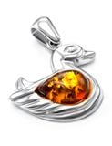  Mặt dây chuyền Amber Jewelry trang sức bạc 22K đính đá hổ phách thiên nhiên màu cognac (Cupid) mạ Rhodium - 701707138 