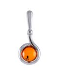 Mặt dây chuyền Amber Jewelry trang sức bạc 22K đính đá hổ phách thiên nhiên (Kotopez gosling) - 701707163 