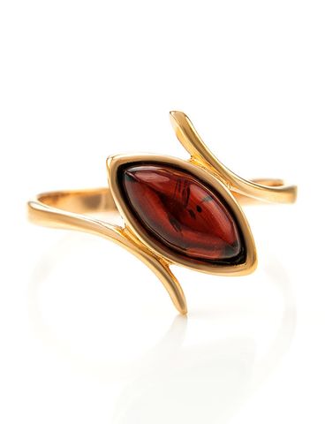 Nhẫn trang sức Amber Jewelry bạc 22K đính đá hổ phách (Adagio 16) phủ vàng - 710006090
