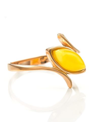 Nhẫn trang sức Amber Jewelry bạc 22K đính đá hổ phách thiên nhiên màu xanh lá (Adagio 16) phủ vàng - 710006092