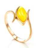  Nhẫn trang sức Amber Jewelry bạc 22K đính đá hổ phách thiên nhiên màu xanh lá (Adagio 16) phủ vàng - 710006092 