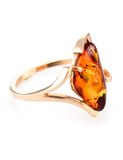  Nhẫn trang sức Amber Jewelry bạc 22K đính đá phổ phách thiên nhiên màu cognac (Amber vesta 20) phủ vàng - 710006112 