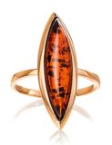  Nhẫn trang sức Amber Jewelry bạc 22K đính đá hổ phách (Gracia 16.5) phủ vàng - 710011050 
