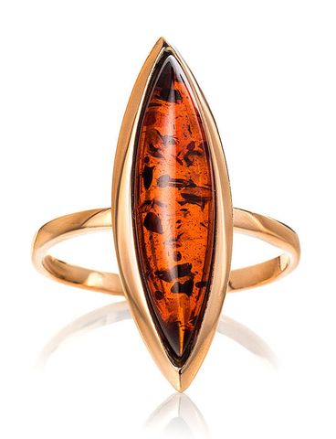  Nhẫn trang sức Amber Jewelry bạc 22K đính đá hổ phách (Gracia 16.5) phủ vàng - 710011050 