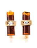  Bông tai trang sức Amber Jewelry bằng bạc 22K đính đá hổ phách (Scandinavia) kim cương nhân tạo phủ vàng - 710103225 
