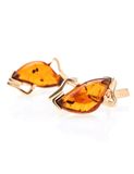  Bông tai trang sức Amber Jewelry bạc 22K đính đá hổ phách thiên nhiên (Vesta) phủ vàng - 710109356 