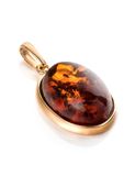  Mặt dây chuyền Amber Jewelry trang sức bằng bạc 22K đính đá hổ phách (Goji large) phủ vàng - 710211071 
