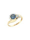  Nhẫn vàng với topaz xanh và zirconia 715048 