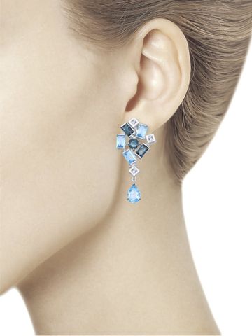 Bông tai vàng  trắng đính hoàng ngọc, hoàng ngọc London và kim cương zirconia - 725426